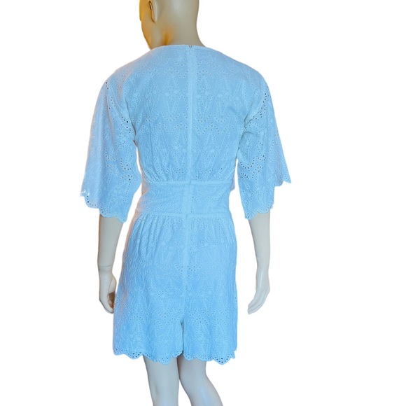NOTES du Nord Omia Cotton Eyelet Romper Size 34 back zip closure All over eyelet - Picture 10 of 14